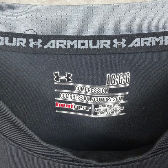 Under Armour Heatgear Compression Sleeveless T Shirt Men's Size L Black Steel - Picture 4 of 8